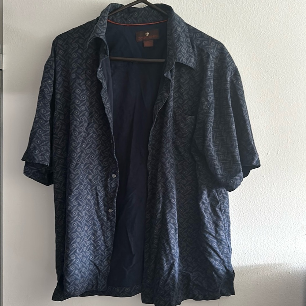 Toscano men’s silk button down shirt size xl